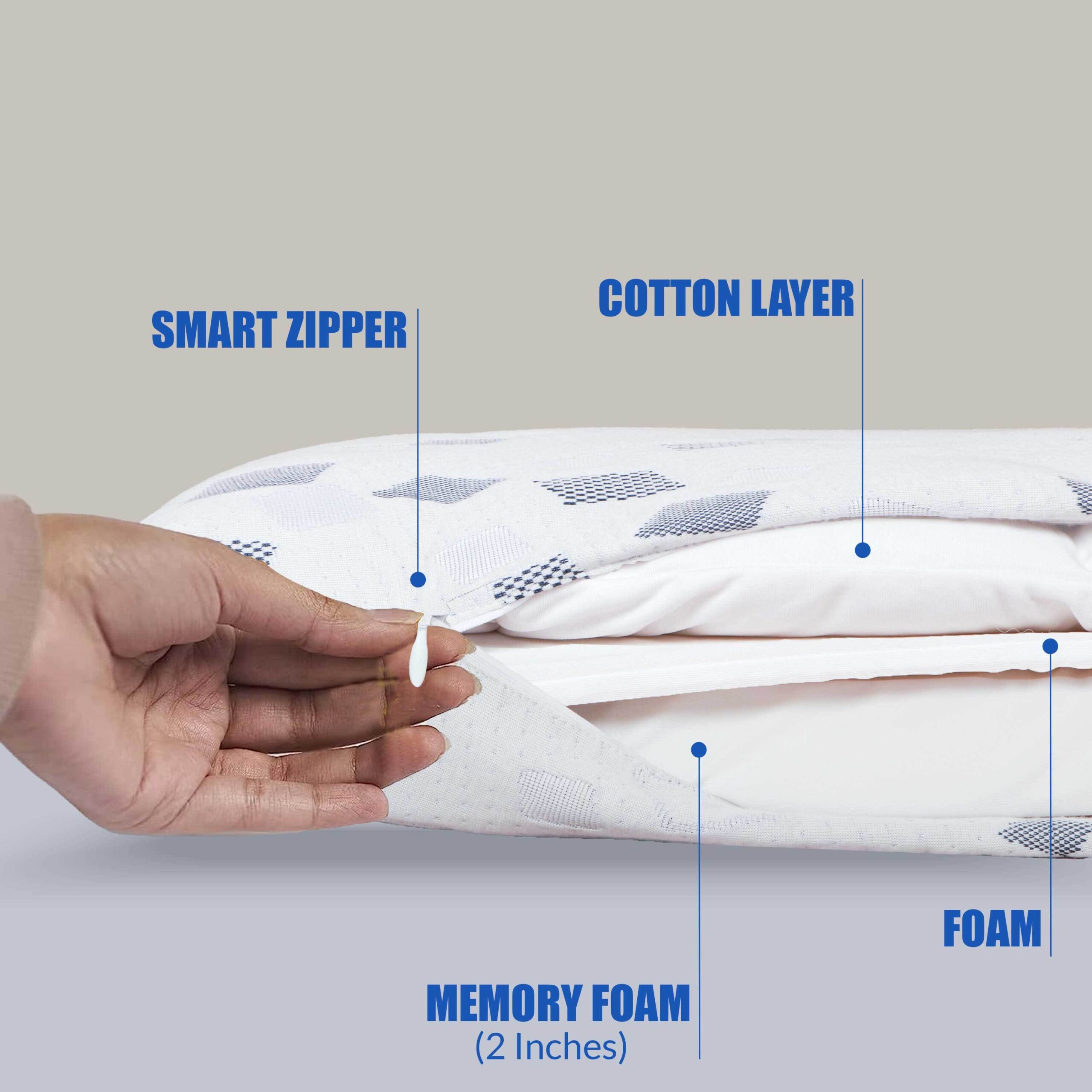 Height Adjustable Cool Memory Foam Pillow